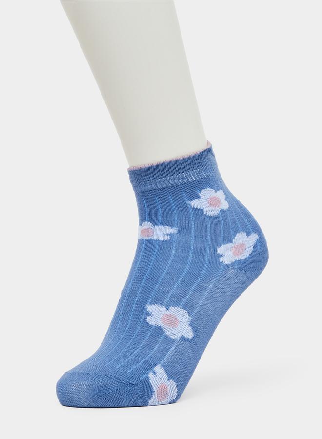 Styli Pack of 5 - Girls Floral Patterned Cotton Socks - Image 5